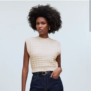 NWOT Madewell Cream Knit Sweater Size Small